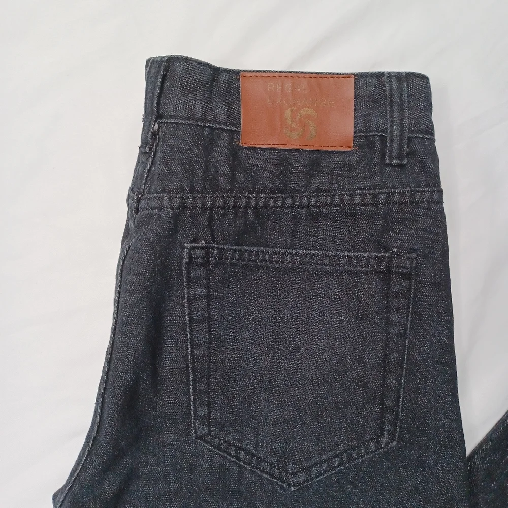 Regal Exchange Men's Size 32 Black Straight Leg Denim Moto Jean's - Picture 11 of 12
